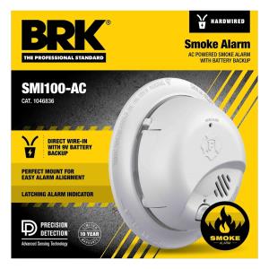 SMI100-AC - 10 Year Hardwired Smoke Alarm with Battery Backup
