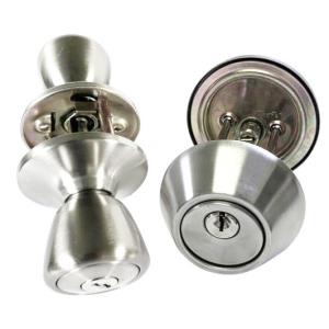  Custom Satin Nickel Door Lock and Deadbolt Combo 