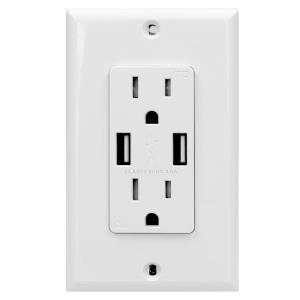            USI Electric Combination USB Charger and Tamper Resistant Receptacle 