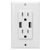 EUSB15 -            USI Electric Combination USB Charger and Tamper Resistant Receptacle 